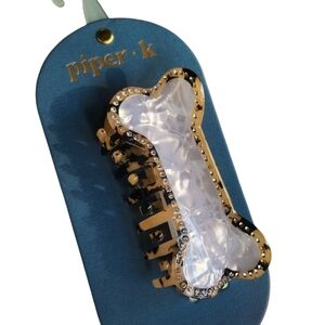 Piper K Rhinestone Dog Bone Large Hair Clip